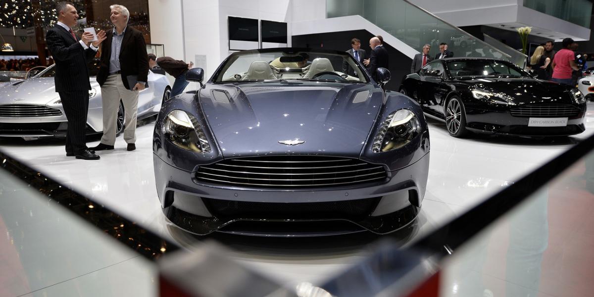 Egy Aston Martin Vanquish a Genfi Autószalonon