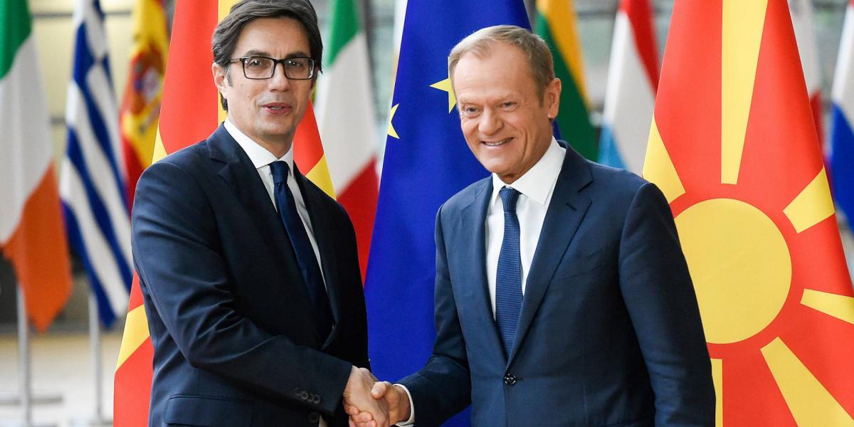 Donald Tusk és Stevo Pendarovski