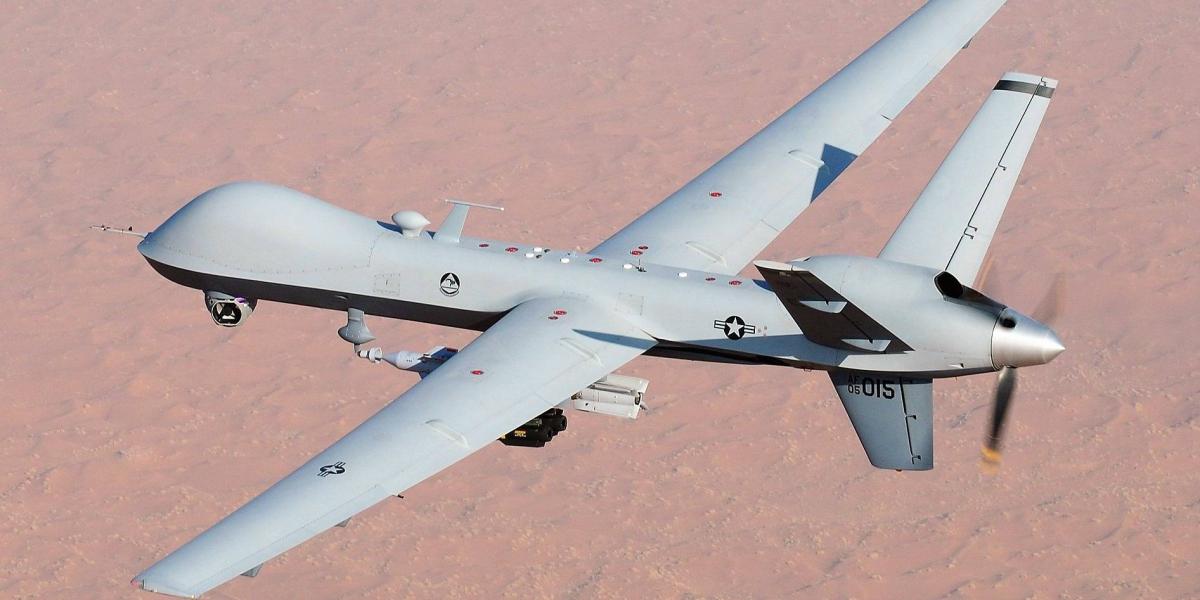 Az amerikai gyártmányú MQ9 Reaper (Kaszás) drón, amit Moszkva szerint atomtöltettel is elláthatnak