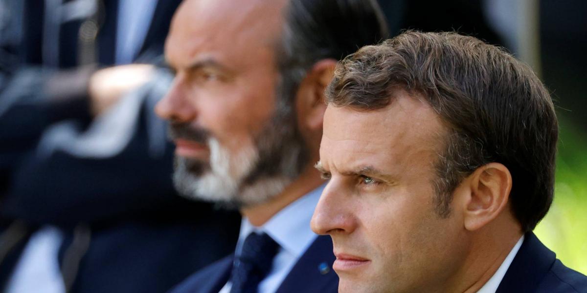 Edouard Philippe miniszterelnök és Emmanuel Macron elnök