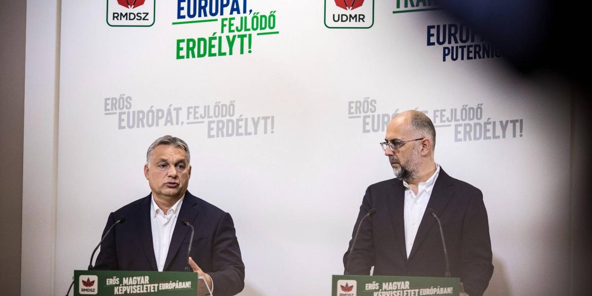 Orbán Viktor magyar miniszterelnök és Kelemen Hunor RMDSZ-elnök Kolozsváron 2019. május 8-án