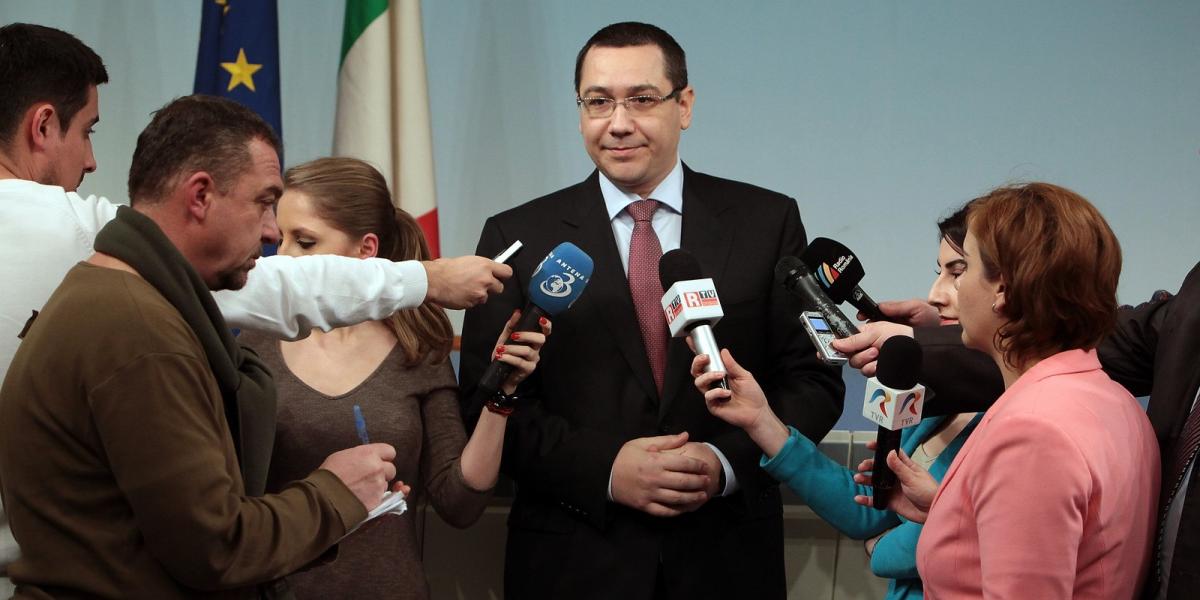 Victor Ponta az olasz miniszterelnökkel való találkozása után nyilatkozik az újságíróknak. Forrás: Elisabetta Villa/Getty Images