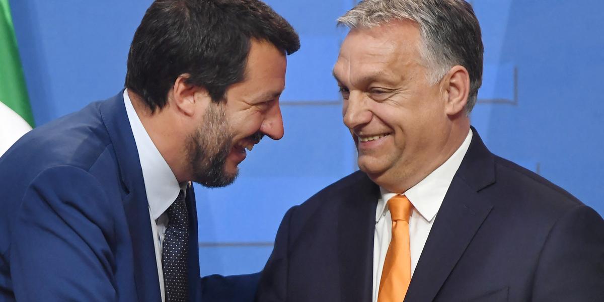 Matteo Salvini volt olasz belügyminiszter és Orbán Viktor 2019. május 2-án Budapesten. A vak nacionalizmus nem zárja ki az együttműködést, csak távolság kell hozzá