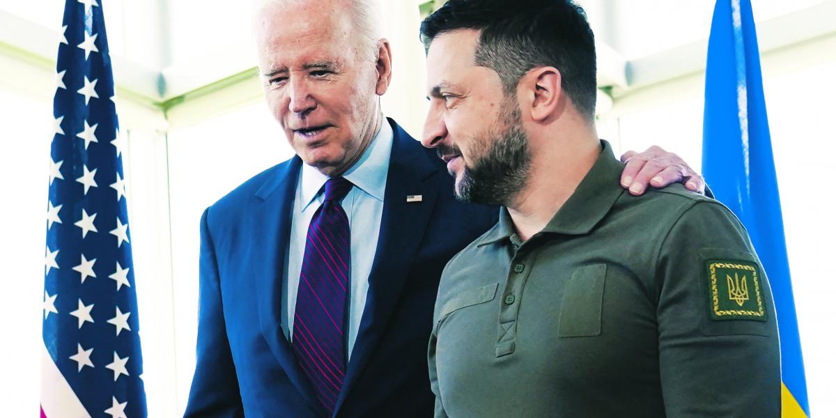 Biden amerikai és Zelenszkij ukrán elnök a G7-csúcson. Az oroszok nem találtak fogást a Kijevet támogató koalíción