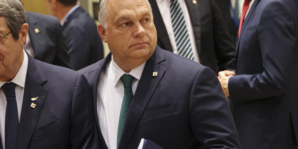 Orbán Viktor a 2022. október 21-i EU-csúcson Brüsszelben