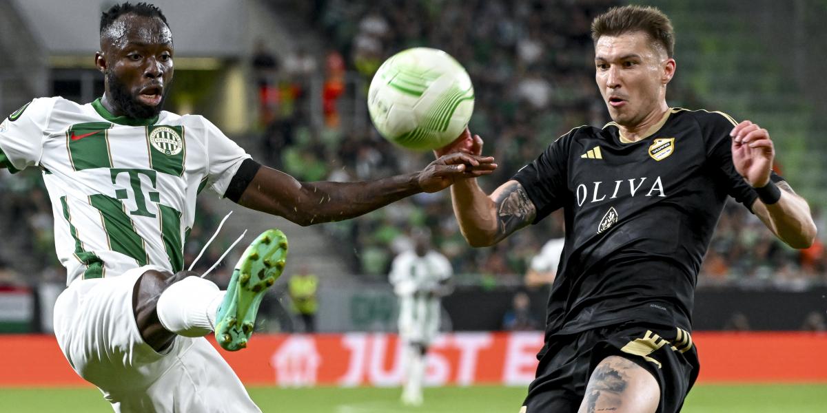 A ferencvárosi Owusu Kwabena és Nemanja Tosic (Cukaricki) párharca