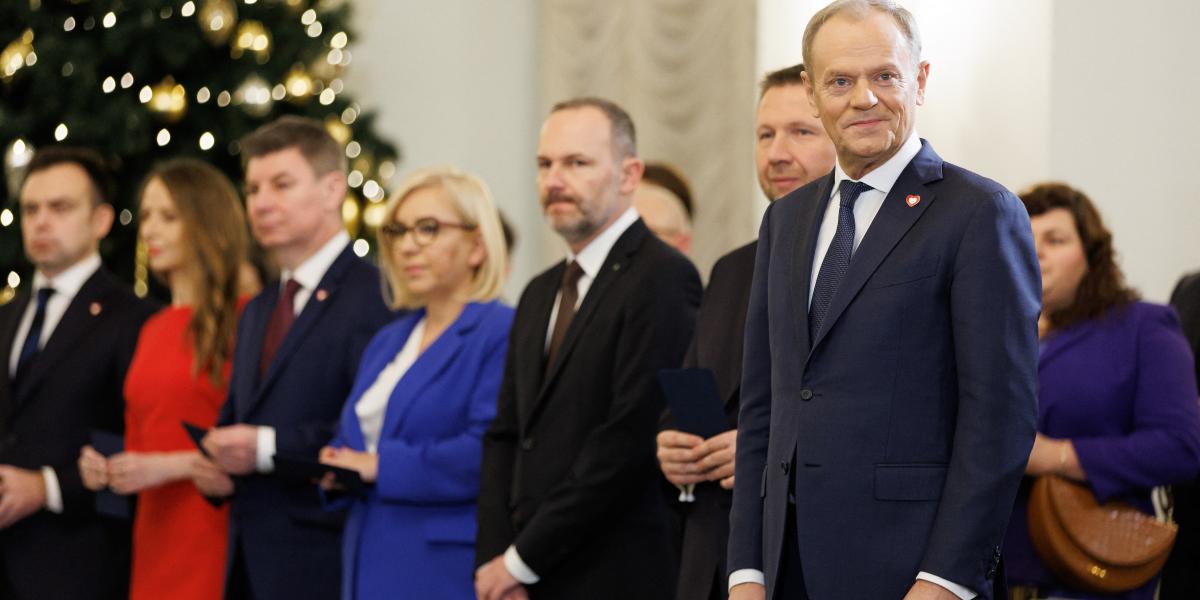 Donald Tusk és miniszterei eskütétele a varsói elnöki palotában