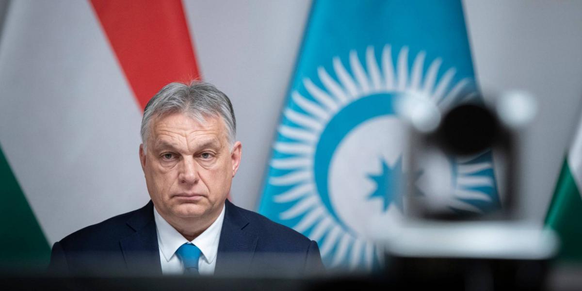 Orbán Viktor miniszterelnök a Türk Tanács online ülésén Budapesten 2021. március 31-én