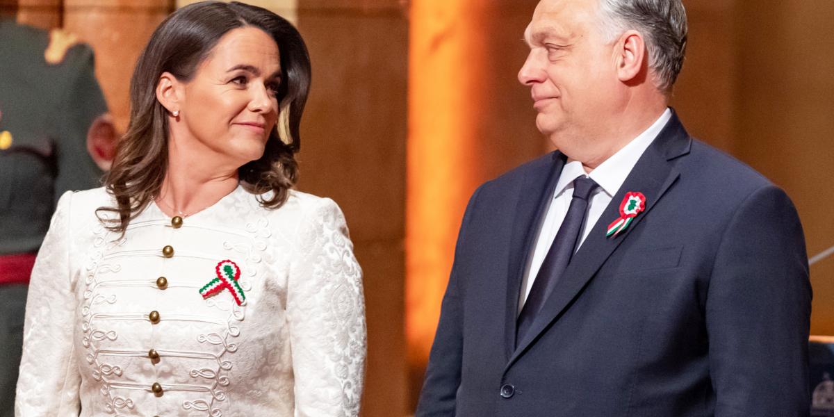 Novák Katalin és Orbán Viktor. A legtöbben azt valószínűsítik, hogy a kegyelmi döntés meghozatalára valaki utasította a korábbi államfőt