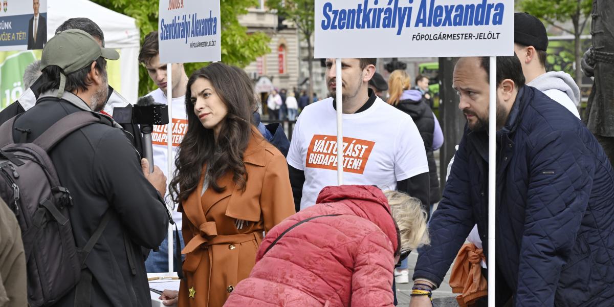 A fideszes főpolgármester-jelölt, Szentkirályi Alexandra már április 20-án leadta az aláírásokat, mégis tovább gyűjt