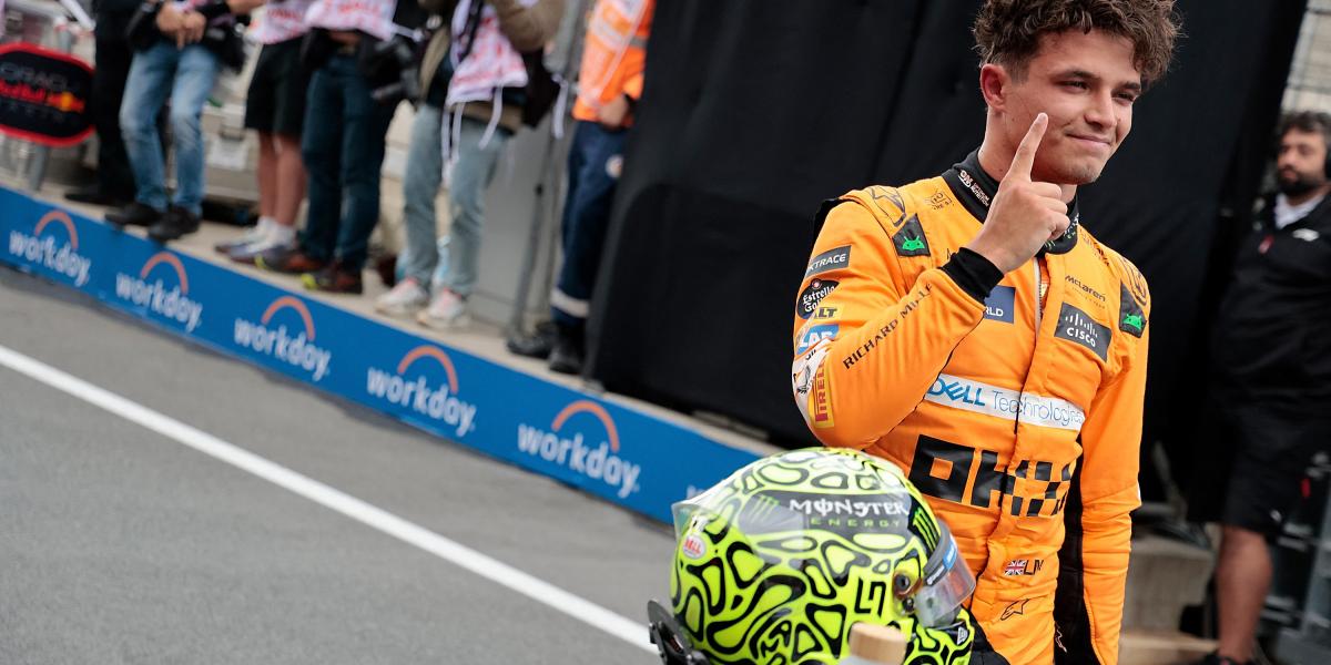 Lando Norris a pole megszerzése után