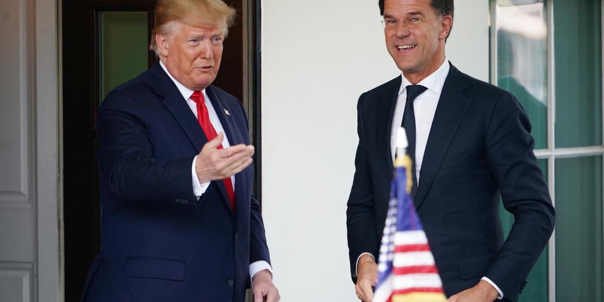 Donald Trump és az akkor még holland miniszterelnök Mark Rutte 2019. július 18-án a Fehér Házban