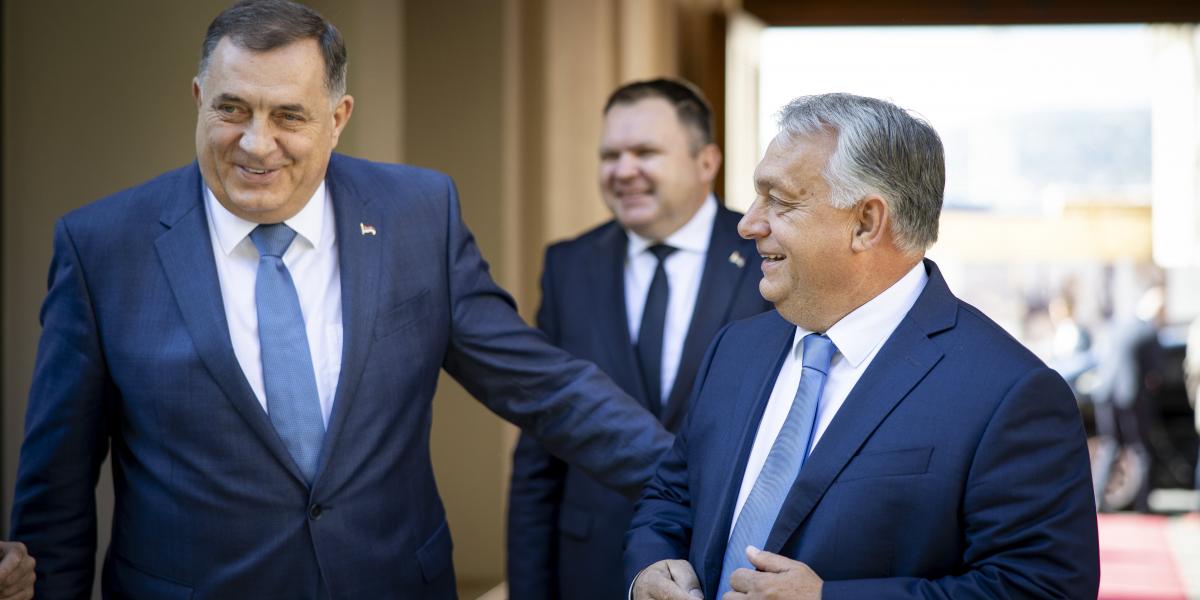 Milorad Dodik és Orbán Viktor a Karmelita kolostorban 2023. október 2-án 