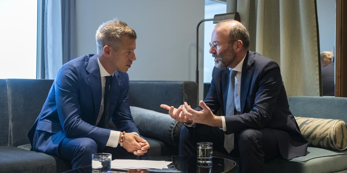 Magyar Péter és Manfred Weber budapesti találkozója 2024. június 14-én 