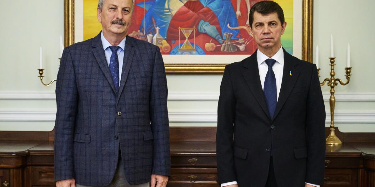 Heizer Antal ukrajnai magyar nagykövet és Olekszandr Miscsenko ukrán külügyminiszter-helyettes