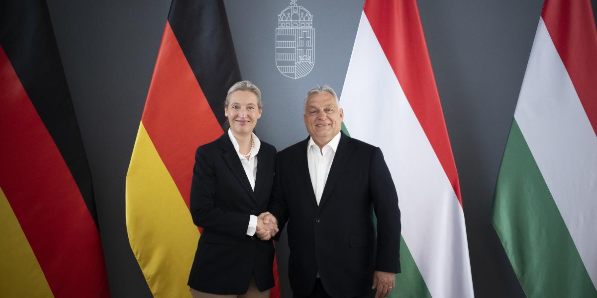 Alice Weidel és Orbán Viktor 2025. július 29-én