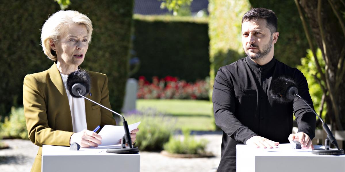 Ursula von der Leyen és Volodimir Zelenszkij 2025. július 3-án