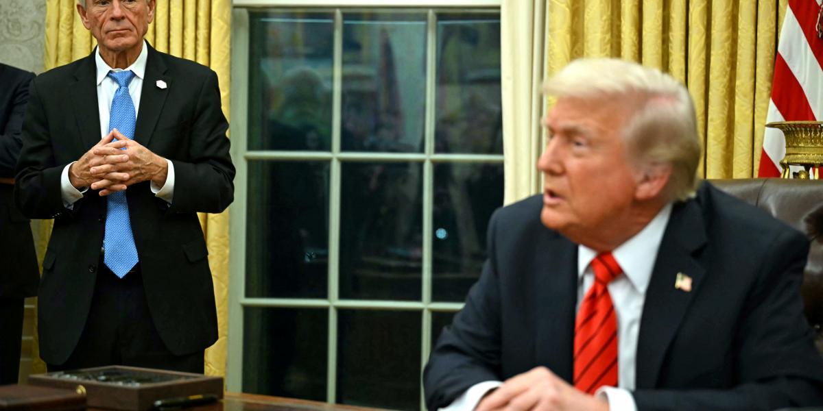 Donald Trump amerikai elnök és Peter Navarro kereskedelempolitikai főtanácsadó