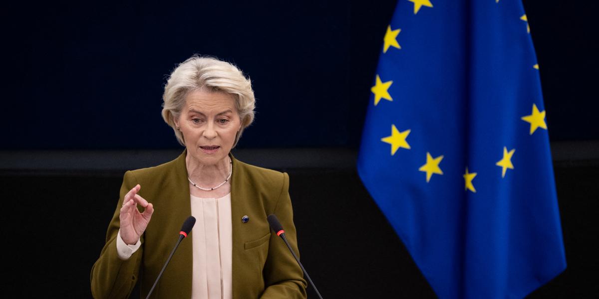 Ursula von der Leyen az Európai Parlament plenáris ülésén szeptember 10-én 