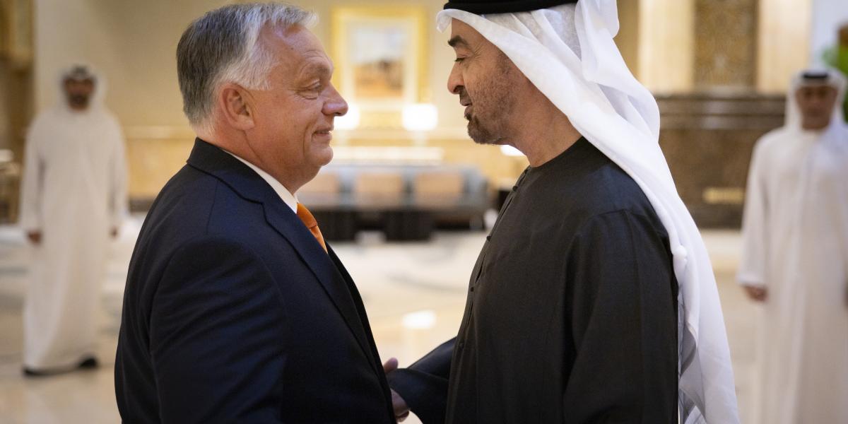 Orbán Viktor és Mohamed bin Zájed an-Nahján sejk, Abu-Dzabi uralkodója Abu-Dzabiban szeptember 12-én 