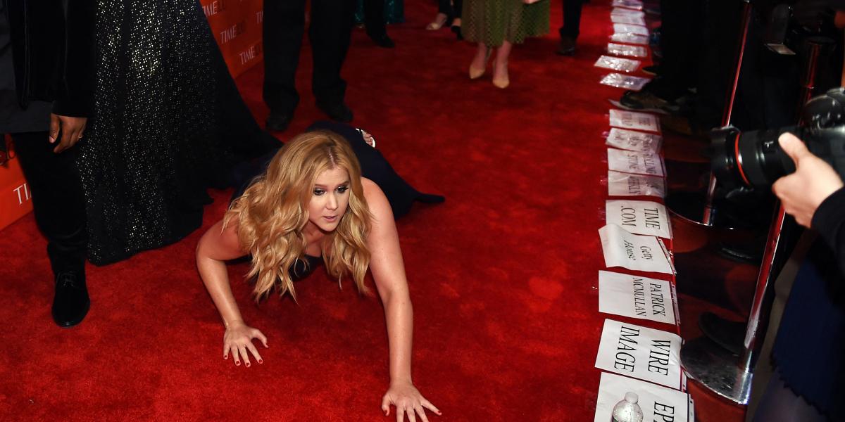 Képünk illusztráció, a humorista Amy Schumer a Time 100 díjátadó gáláján 2015. április 21-én 