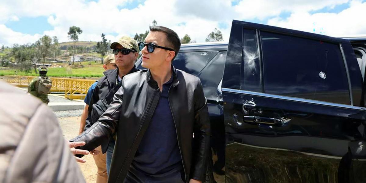 Daniel Noboa ecuadori elnök 2025. október 7-én Cañarban, Ecuadorban.