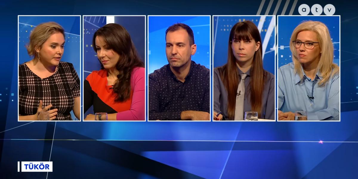 A Tükör című műsor az ATV-n (Papp Réka Kinga, Gergely Zsófia, Böcskei Balázs, Galgóczi Eszter és Vogyerák Anikó)