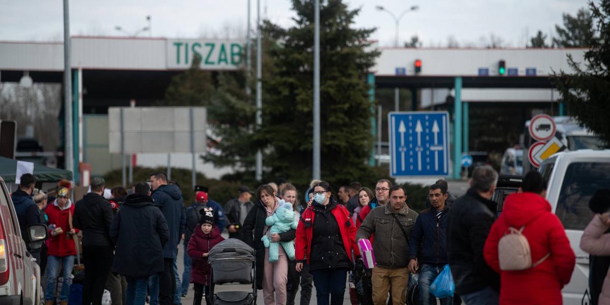 Képünk illusztráció, ukrán menekültek Tiszabecsnél 2022. február 27-én, három nappal a háború kitörése után