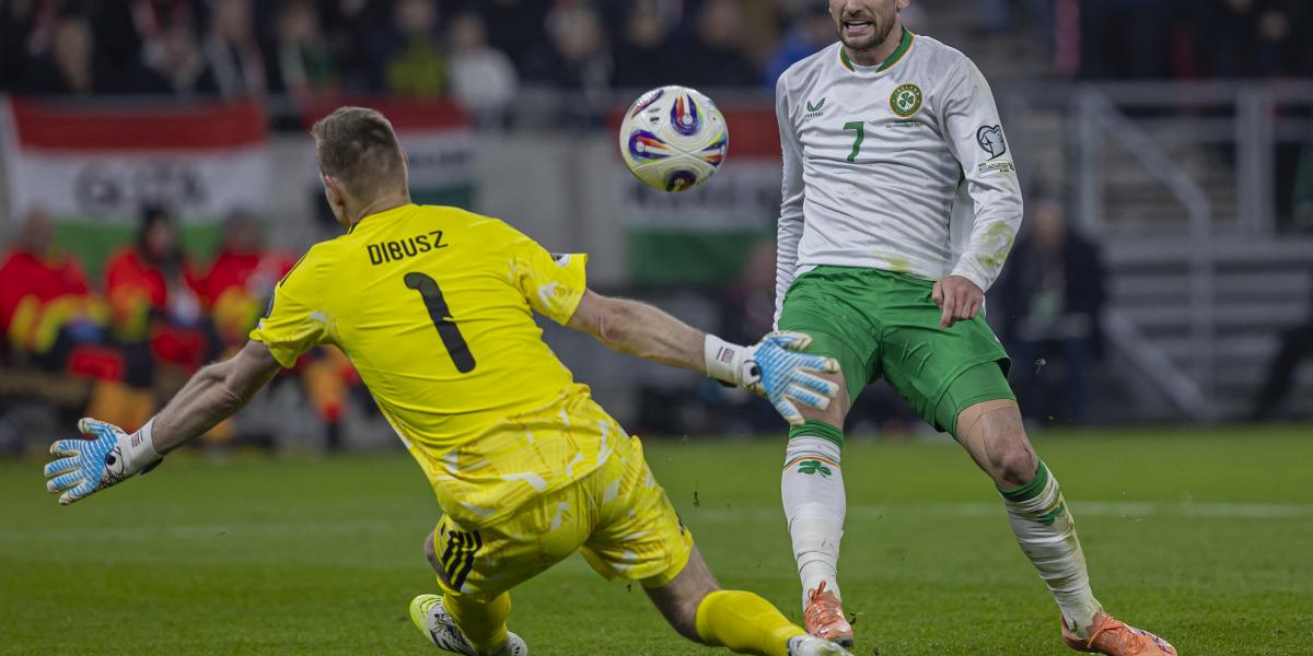 Troy Parrott második gólja a Magyarország - Írország labdarúgó világbajnoki selejtező mérkőzésen a Puskás Arénában november 16-án 
MTI/Hegedüs Róbert 