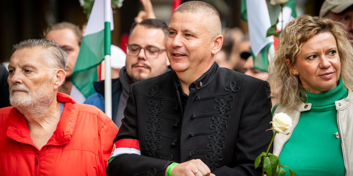 Ruszin-Szendi Romulusz a Nemzeti Meneten október 23-án 