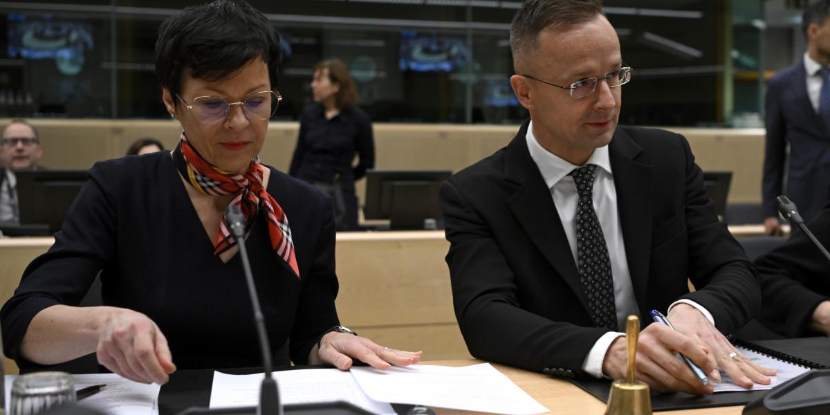 Marta Kos bővítési biztos és Szijjártó Péter Brüsszelben 2024. december 17-én 