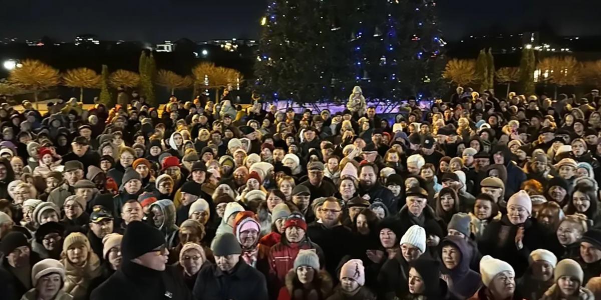 A tiltakozó tömeg Krasznodarban december 15-én.