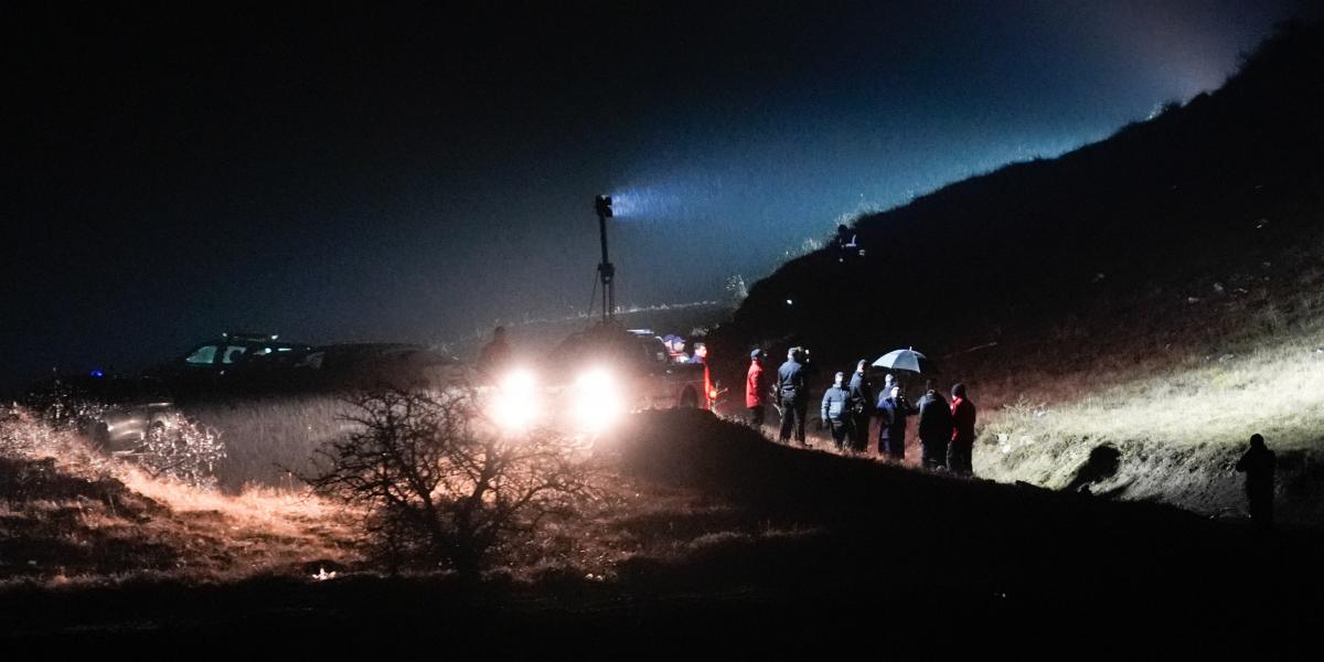 Kutatóegységek a baleset helyszínén