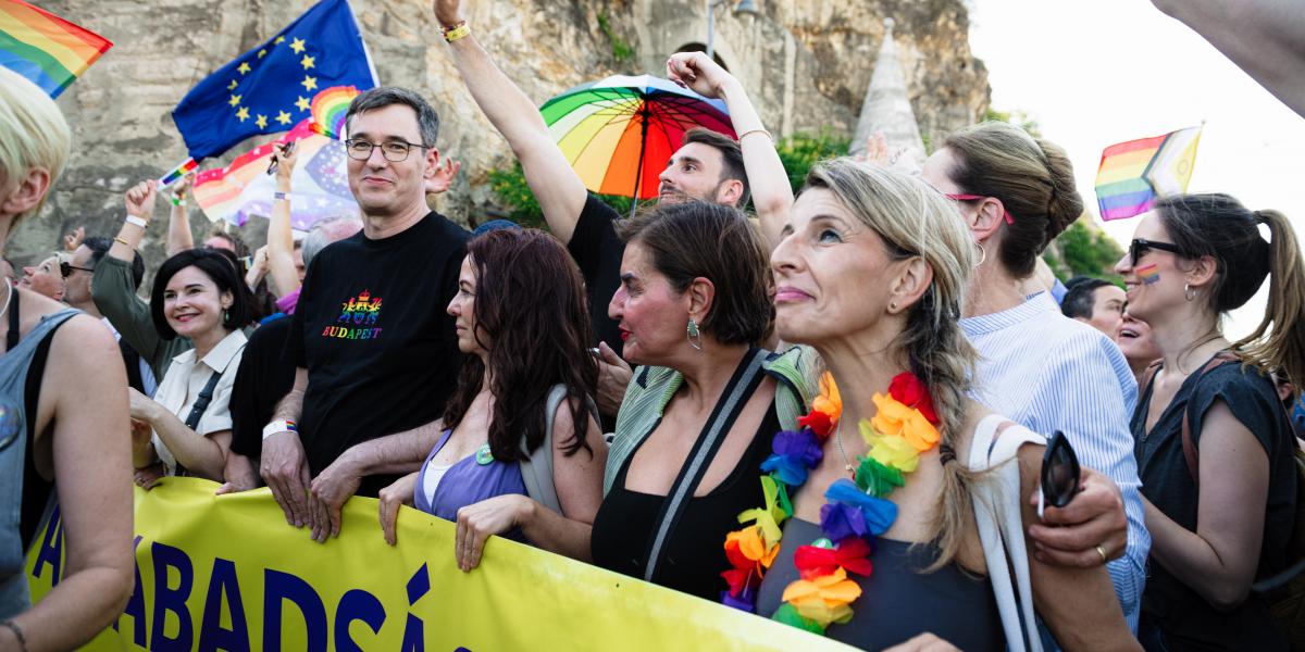 Karácsony Gergely 2025-ben a Budapest Prideon.