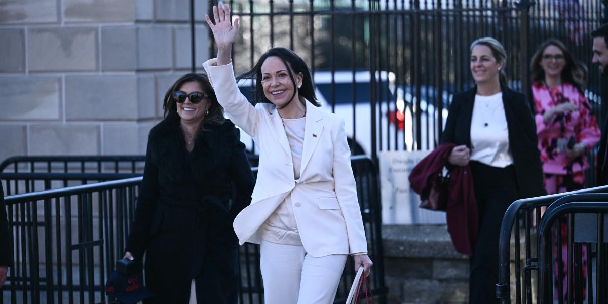 María Corina Machado távozik a Fehér Házból január 15-én 