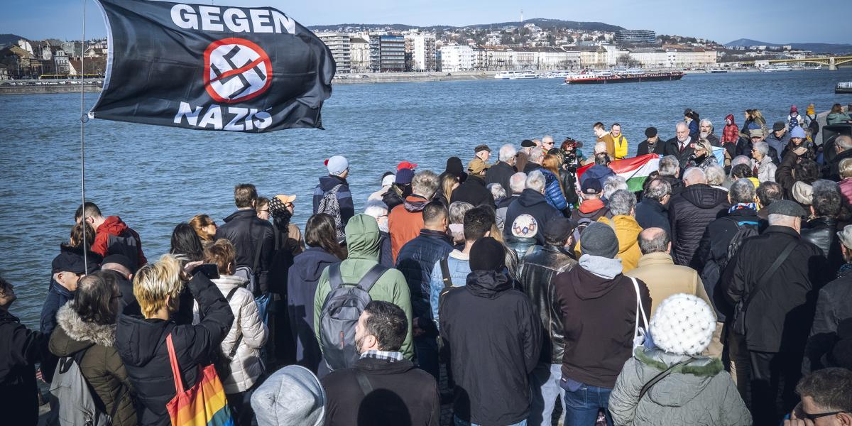 Antifasiszták 2024-es megemlékezése a budapesti rakparton