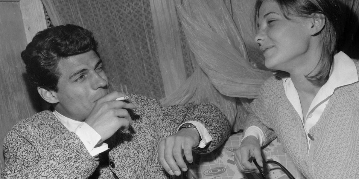 Sztankay István Törőcsik Marival a legendás Varsói melódia című előadás próbáján