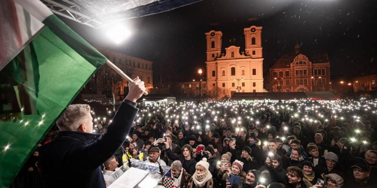 Magyar Péter és a miskolci tömeg