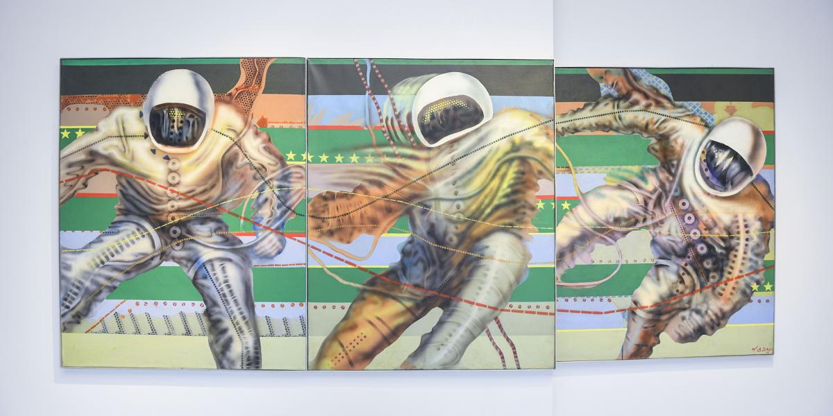 Asztronauták (1969–1970). A kép párdarabja a Magyar Nemzeti Galéria gyűjteményébe került
