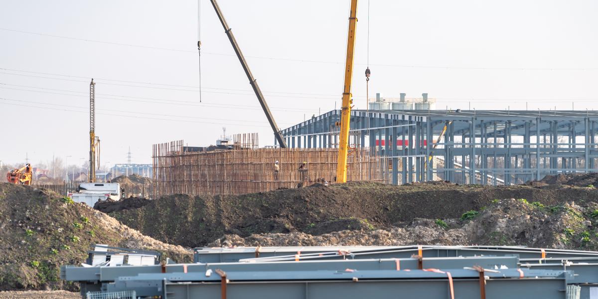 BYD gyár építési területe Szeged határában 2025. február 7-én
