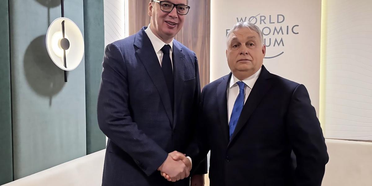 Aleksandar Vučić és Orbán Viktor Davosban, január 22-én.