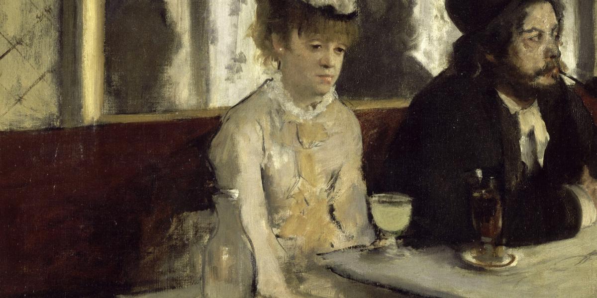 Edgar Degas: Kávéházban (Az abszint) 1875-1876,  Musée d`Orsay, Párizs