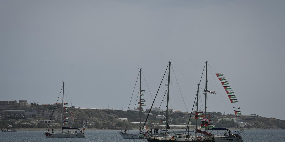 A Global Sumud Flotilla hajói Krétán