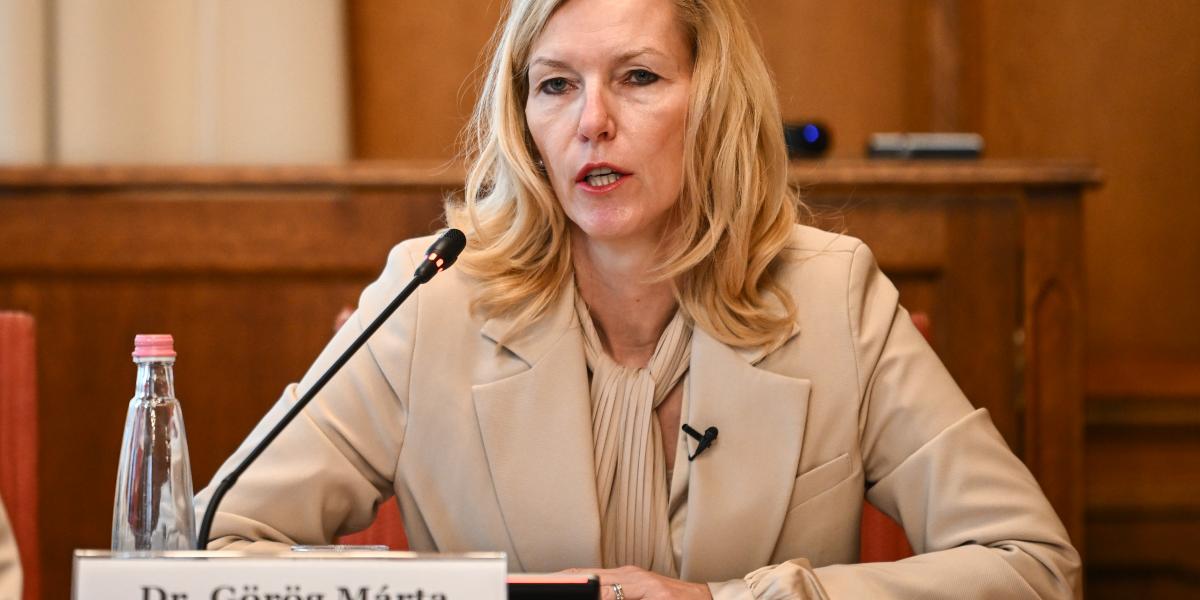 Görög Márta igazságügyiminiszter-jelölt kinevezés előtti meghallgatásán az Országgyűlés igazságügyi és alkotmányügyi bizottságának ülésén az Országházban 2026. május 12-én