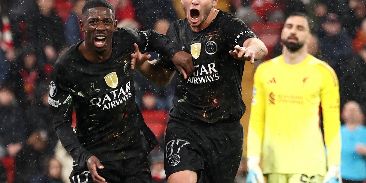 Ousmane Dembélé és Joao Neves örülnek a PSG góljának. A BL címvédője összesen 44-szer vette be a riválisok kapuját az idei kiírásban