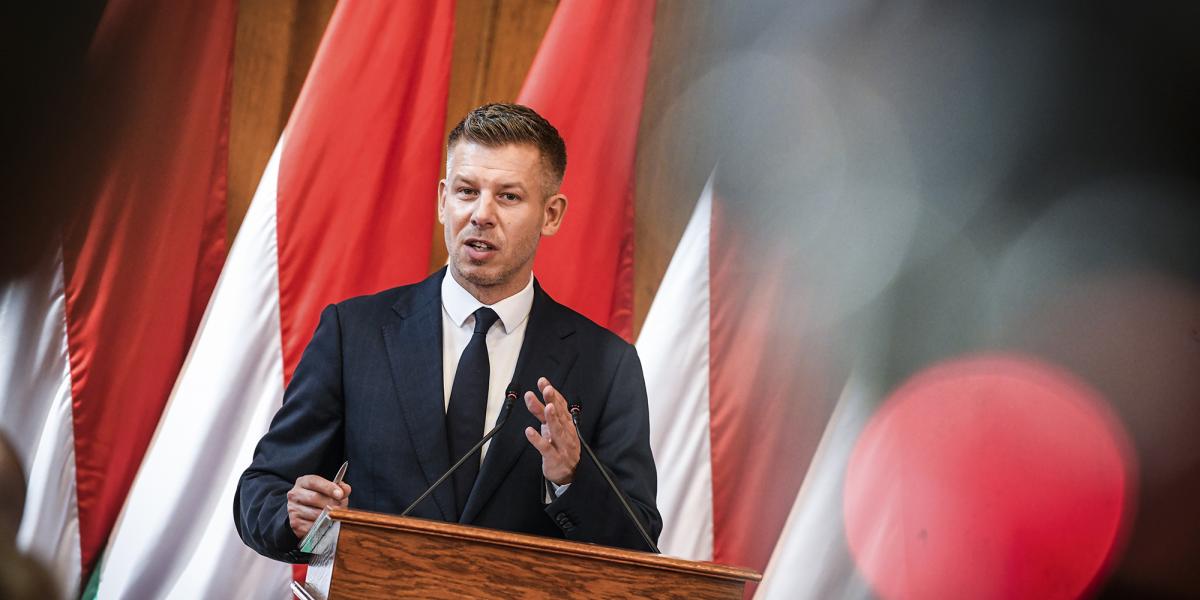 Magyar Péter sajtótájékoztatója az Országgyűlés ülése után.