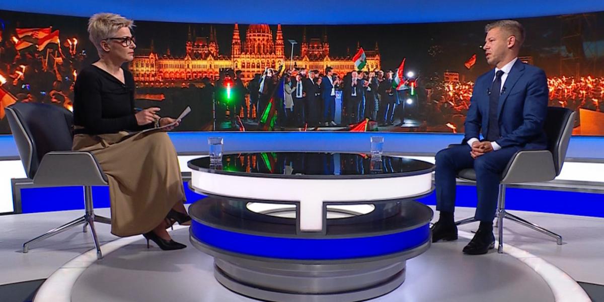 Csete Beáta és Magyar Péter az M1 műsorában április 15-én 