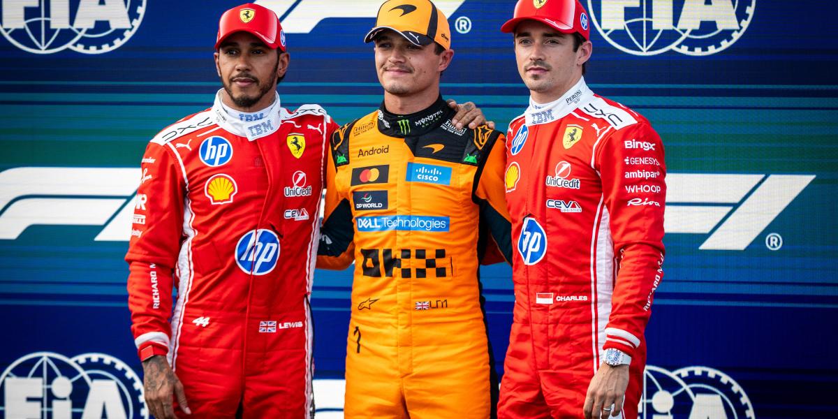 Lewis Hamilton, Lando Norris, Charles Leclerc