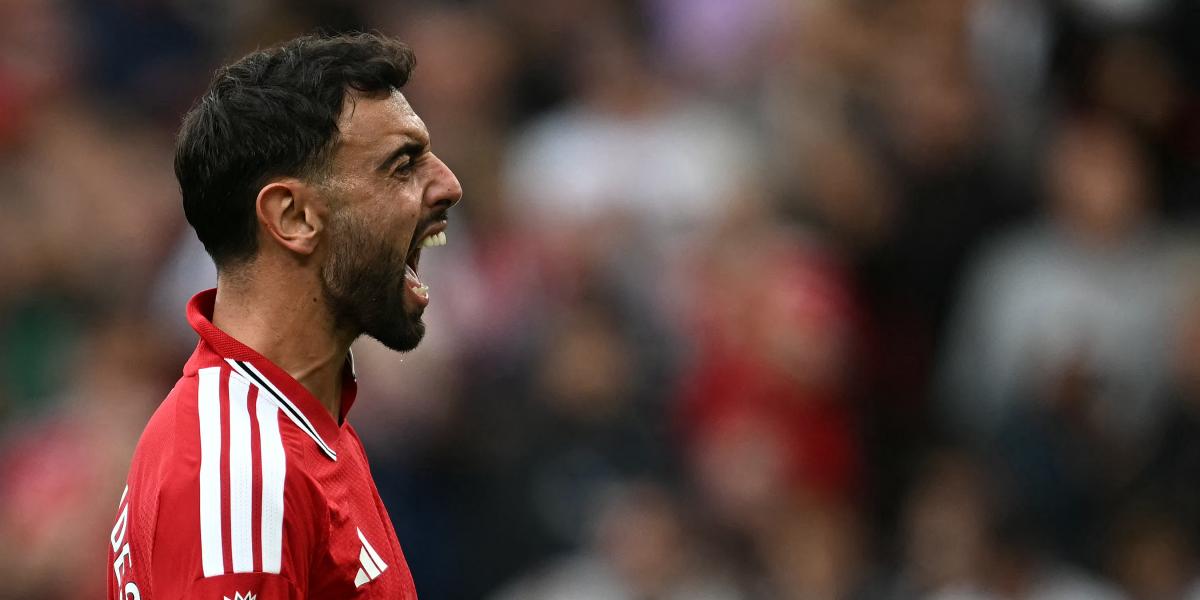 Bruno Fernandes öröme a mesterhármas után