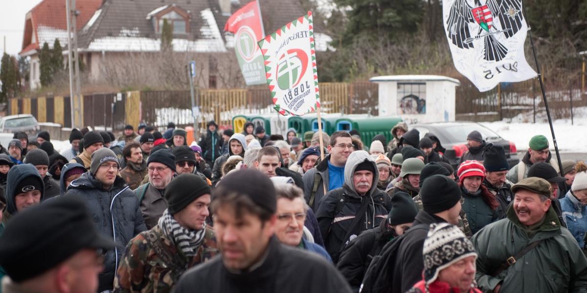 A Jobbik vasárnap Budapesten is vonult: a kitörés napjáról emlékeztek meg FOTÓ: TÓTH GERGŐ